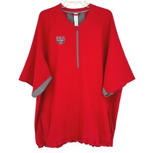 New Balance USA Softball 1/4 Zip Performance Pullover Shirt Red Mens 2XL